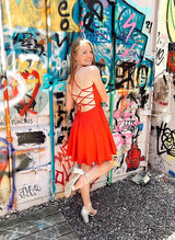 A-Line/Princess Cowl Neck Spaghetti Straps Sleeveless Chiffon Short/Mini Homecoming Dresses