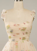 A-Line Sweetheart Sleeveless Tulle Lace Short/Mini Homecoming Dress With Pleated