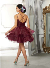 A-Line Sleeveless Short/Mini Tulle Homecoming Dresses