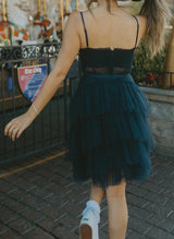 A-Line Sleeveless Short/Mini Tulle Homecoming Dresses