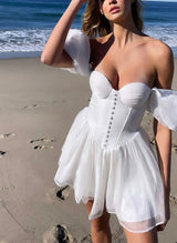 Sweetheart Sleeveless Short/Mini Chiffon Homecoming Dresses