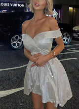 A-Line Off-The-Shoulder Sleeveless Short/Mini Homecoming Dresses