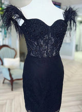 Sheath Sweetheart Sleeveless Short/Mini Lace Homecoming Dresses