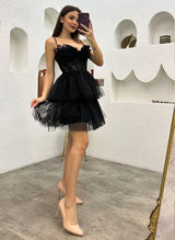 A-Line Sweetheart Sleeveless Homecoming Dresses With Lace