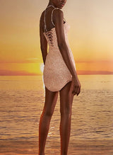 Sheath/Column Sweetheart Detachable Tulle/Sequined Homecoming Dresses