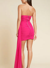 Sheath/Column Strapless Sleeveless Short/Mini Jersey Homecoming Dresses