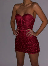 Sheath/Column Sweetheart Sleeveless Short/Mini Sequined Homecoming Dresses