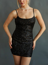 Sheath/Column Short/Mini Sequined(Non-Stretch) Homecoming Dresses