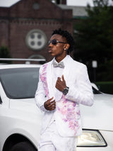 Latest White Coat 3 Pieces One Button Prom Suits Shawl Lapel Homecoming Tuxedo