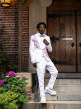 Latest White Coat 3 Pieces One Button Prom Suits Shawl Lapel Homecoming Tuxedo