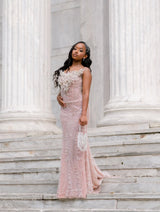 Romantic Strapless Sleeveless Mermaid Wedding Dresses Column Gem With Lace-Up Back
