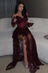 Off-The-Shoulder Lace Hot High Split Mermaid Wedding Dresses