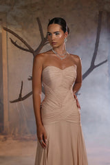 Pretty Sweetheart Strapless Sleeveless Chiffon Evening Dresses A-Line Long With Pleats