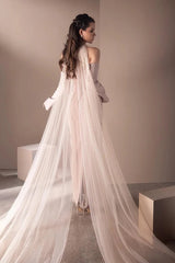 Luxury Halter Mermaid Satin Evening Dresses Detachable Sleeves With Beads Ruffle