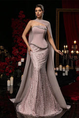 Beautiful Strapless Sleeveless Mermaid Wedding Dresses Two-Pieces Gem With Beads Ruffles