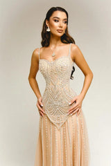 Dreamy Sweetheart Spaghetti-Straps Sleeveless Tulle Wedding Dresses A-Line With Gem