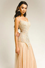 Dreamy Sweetheart Spaghetti-Straps Sleeveless Tulle Wedding Dresses A-Line With Gem