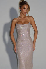 Stunning Strapless Sleeveless Mermaid Evening Dresses Sheath With Lace-Up Back