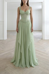 Dazzling Mint Green Sweetheart Straps Sleeveless Chiffon Evening Dresses Gem With Lace-Up Back
