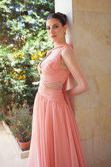 Glamorous Sweetheart Straps Sleeveless Chiffon Evening Dresses A-Line With Pleats