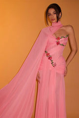 Dazzling Pink Sweetheart Strapless Sleeveless Evening Dresses Gem With Pleats