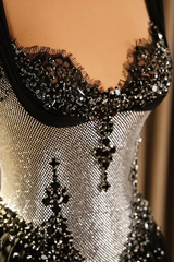 Elegant Black Sweetheart Straps Sleeveless Evening Dresses A-Line With Gem Pleats