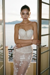 Dazzling Sweetheart Strapless Sleeveless Mermaid Evening Dresses Floor Length With Flower