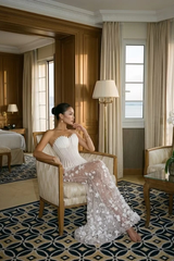 Dazzling Sweetheart Strapless Sleeveless Mermaid Evening Dresses Floor Length With Flower