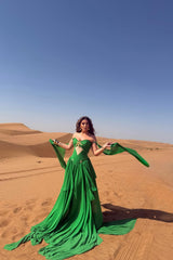 Charming Green Sweetheart Strapless Sleeveless Chiffon Evening Dresses Gem With Pleats