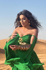 Charming Green Sweetheart Strapless Sleeveless Chiffon Evening Dresses Gem With Pleats