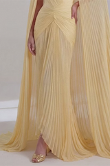 Timeless Daffodil Sweetheart Strapless Sleeveless Mermaid Evening Dresses Floor Length With Zipper Pleats