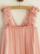 A-line Princess Straps Ruffles Sleeveless Chiffon Short flower girl dresses-Dbrbridal