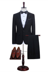 Amazing Black One Button New Arrival Men Suits Online-Dbrbridal