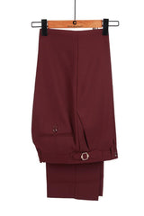 Amazing Burgundy and Black Double Breasted Peaked Lapel Men Suits for Prom-Dbrbridal