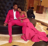 Amazing Fushcia Notched Lapel Slim Fit Bespoke Mens Suits for Prom-Dbrbridal