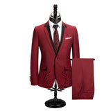 Amazing Gorgeous Red Slim Fit Notched Lapel One Button Men Suits Online-Dbrbridal
