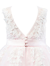 Amazing Jewel Neck Sleeveless Sash Kids Party Dresses-Dbrbridal