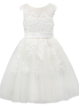 Amazing Jewel Neck Sleeveless Sash Kids Party Dresses-Dbrbridal