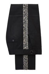 Amazing Leopard Print Black Double Breasted Men Suits-Dbrbridal