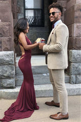 Amazing Off White Plaid Men Suit for Prom-Dbrbridal