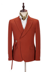 Amazing Peaked Lapel Slim Fit Orange Men Suits for Casual-Dbrbridal