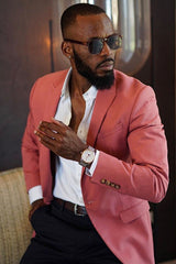 Amazing Pink Two-Pieces Peaked Lapel Men's Prom Suits-Dbrbridal