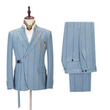 Amazing Striped Peaked Lapel Gorgeous Men Suits Online-Dbrbridal