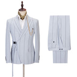 Amazing Striped Peaked Lapel Men Suits Online-Dbrbridal