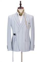 Amazing Striped Peaked Lapel Men Suits Online-Dbrbridal