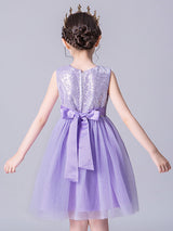 Baby Blue Jewel Neck Tulle Sleeveless Short Princess Dress Bows Kids Social Party Dresses-Dbrbridal