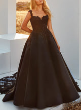 Ball-Gown Elegant Sweetheart Sleeveless Court Train Wedding Dresses Lace-Dbrbridal