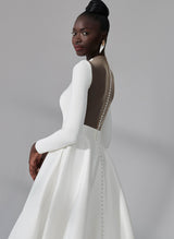 Ball-Gown Wedding Dresses Long Sleeves Sexy Back-Dbrbridal