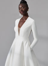 Ball-Gown Wedding Dresses Long Sleeves Sexy Back-Dbrbridal