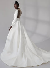 Ball-Gown Wedding Dresses Long Sleeves Sexy Back-Dbrbridal